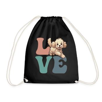 Golden Doodle Goldendoodle Hundeliebhaber - Turnbeutel - Schwarz - Vorne
