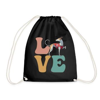 Amoureux des chiens lévriers - Sac de sport léger - noir - Devant