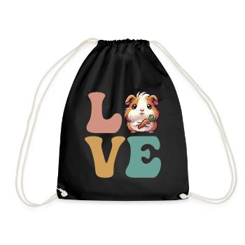 Cute guinea pig - Drawstring Bag - black - Front