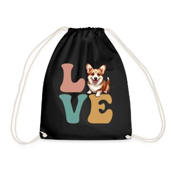 Pembroke Corgi amoureux des chiens - Sac de sport léger - noir - Devant