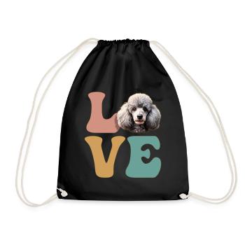 Poodle Dog Lovers - Drawstring Bag - black - Front