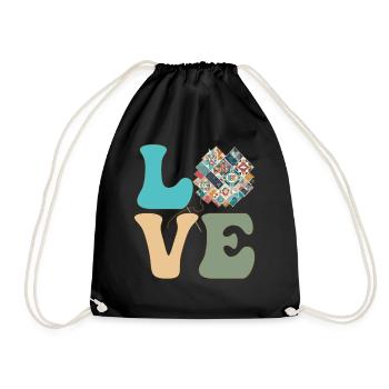 Quilting Quilter Sewing Knitting - Drawstring Bag - black - Front