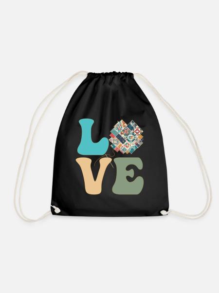 Quilting Quilter Sewing Knitting - Drawstring Bag - black