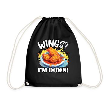 Buffalo Wings Foodie American Food Chicken - Drawstring Bag - black - Front