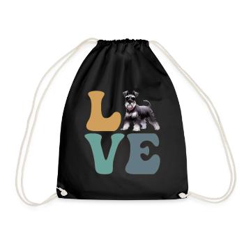 Schnauzer Dog Lover - Drawstring Bag - black - Front