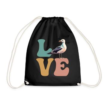 Mouette Mouette Oiseau de mer - Sac de sport léger - noir - Devant