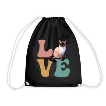 Siamese cat - Drawstring Bag - black - Front