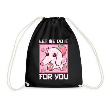 Kawaii Barzoi Dog Meme Lait à la fraise - Sac de sport léger - noir - Devant