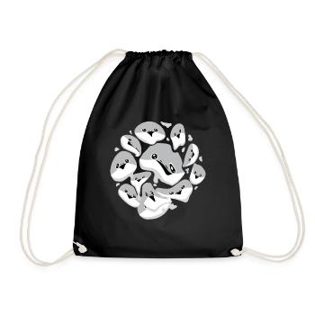 Sacabambaspis Fish Meme Face Pattern - Drawstring Bag - black - Front