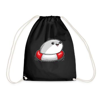 Sacabambaspis Fish Meme Swimming Swimmer - Drawstring Bag - black - Front