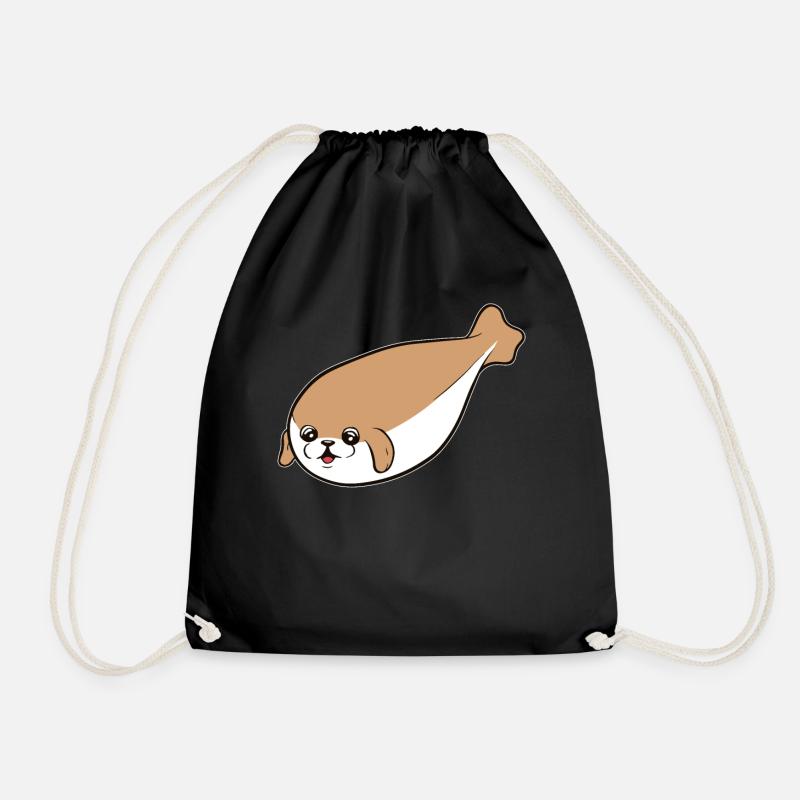 Sacabambaspis Fisch Meme Mops Hund - Turnbeutel - Schwarz