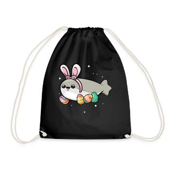 Sacabambaspis, Poisson, Meme, Lapin, Oeufs de Pâques - Sac de sport léger - noir - Devant