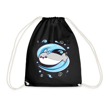 Sacabambaspis Fish Meme Water - Drawstring Bag - black - Front