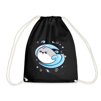 Sacabambaspis Fish Meme Water - Drawstring Bag - black - Front
