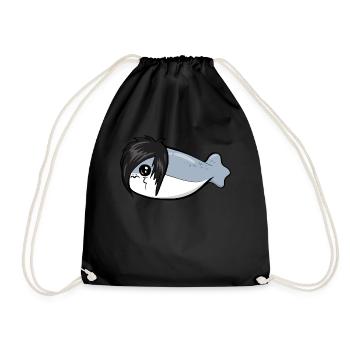 Sacabambaspis Fish Meme Emo Gothic Goth - Drawstring Bag - black - Front