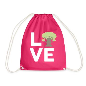 Tree Hugger Nature Environmentalist - Drawstring Bag - fuchsia - Front