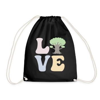 Tree Hugger Nature Environmentalist - Drawstring Bag - black - Front