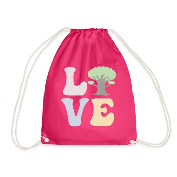 Tree Hugger Nature Environmentalist - Drawstring Bag - fuchsia - Front