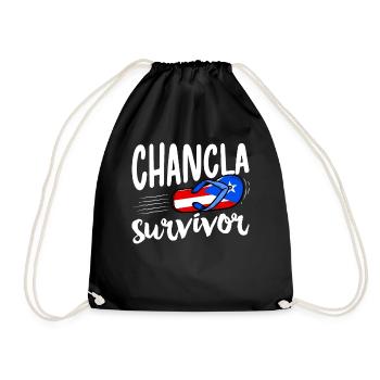 La Chancla Puerto Rican Flag Puerto Rico - Drawstring Bag - black - Front