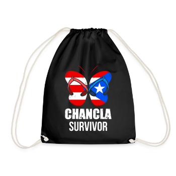 La Chancla Puerto Rican Flag Puerto Rico - Drawstring Bag - black - Front
