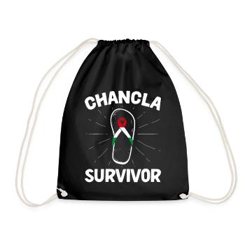 Flag of La Chancla Mexican Mexico - Drawstring Bag - black - Front