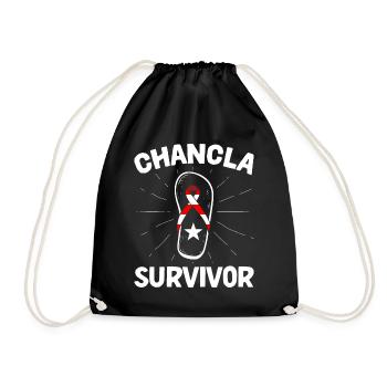 La Chancla Puerto Rican Flag Puerto Rico - Drawstring Bag - black - Front