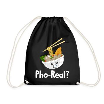 Vietnamese Noodle Soup Asian Food - Drawstring Bag - black - Front