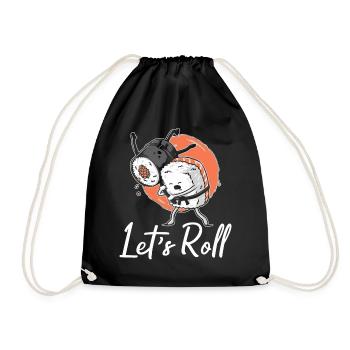 Sushi Sashimi Japanese Asian Food - Drawstring Bag - black - Front