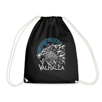 Valhalla Wolf Geri Runes Odin boussole nordique - Sac de sport léger - noir - Devant