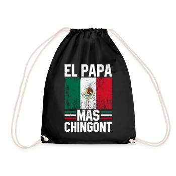 Hispanic Latino American Mexican V - Drawstring Bag - black - Front