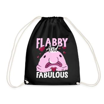 Funny Blobfish Sea Creature - Drawstring Bag - black - Front
