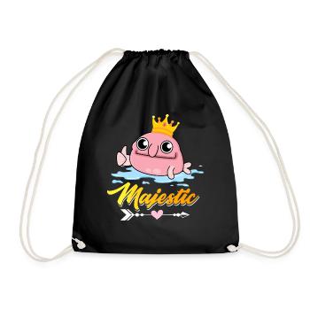 Funny Blobfish King Sea Creature - Drawstring Bag - black - Front