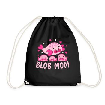 Funny Blobfish Mama Sea Animal - Drawstring Bag - black - Front