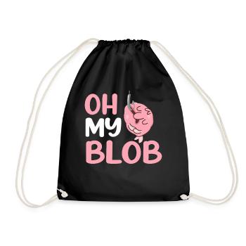 Funny Blobfish Sea Creature - Drawstring Bag - black - Front