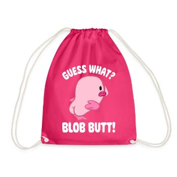Funny Blobfish Sea Creature - Drawstring Bag - fuchsia - Front
