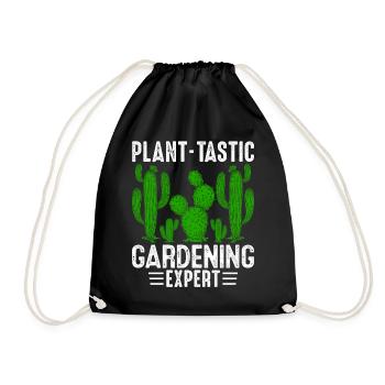 Funny Succulent Cactus - Drawstring Bag - black - Front