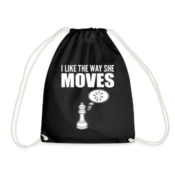 I Like The Way She Moves Brettspiel - Turnbeutel - Schwarz - Vorne