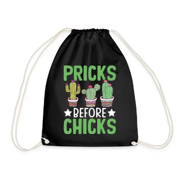 Funny Succulent Cactus - Drawstring Bag - black - Front