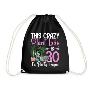 Houseplant 30 Years Old Birthday - Drawstring Bag - black - Front