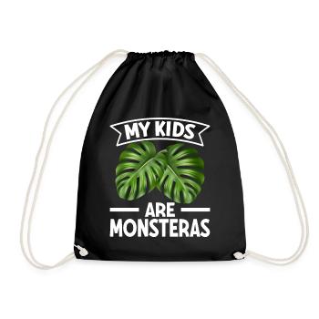 Houseplant Monstera Gardening Mom - Drawstring Bag - black - Front