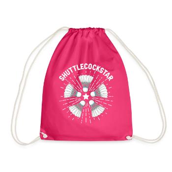 Funny badminton player - Drawstring Bag - fuchsia - Front