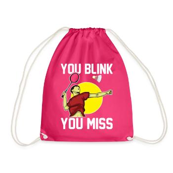Funny badminton player - Drawstring Bag - fuchsia - Front