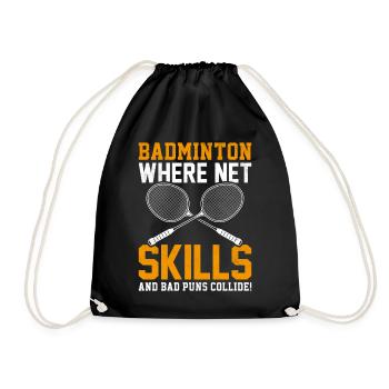Badminton Players - Drawstring Bag - black - Front