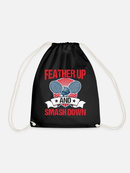 Badminton Spieler Federball - Turnbeutel - Schwarz