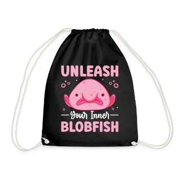 Funny sea creature - Drawstring Bag - black - Front