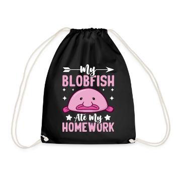 Funny sea creature - Drawstring Bag - black - Front