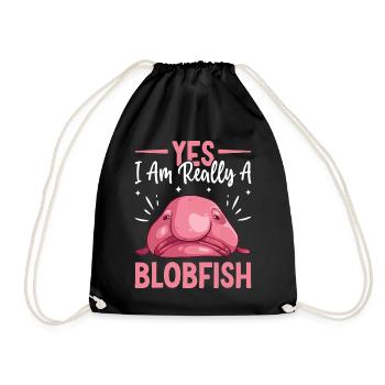 Funny sea creature - Drawstring Bag - black - Front