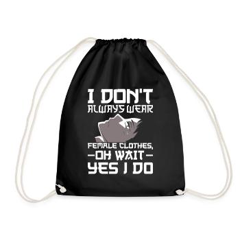 Femboy Crossdressing MTF - Drawstring Bag - black - Front