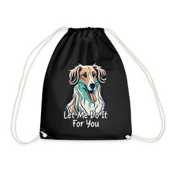 Borzoi Dog Meme - Drawstring Bag - black - Front