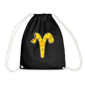 Zodiac Sign Aries Symbol - Drawstring Bag - black - Front